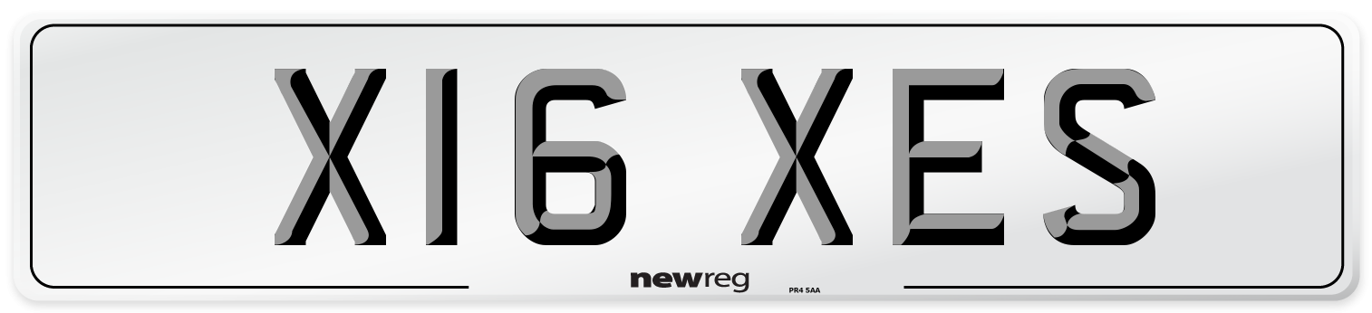 X16 XES Number Plate from New Reg